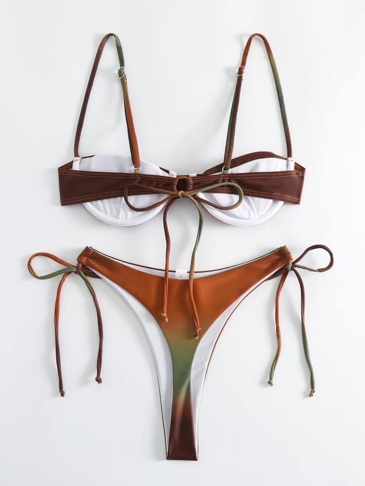 Ombre thong bikini