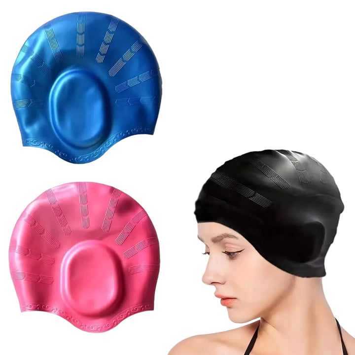 Stretch Swim Silicon Cap – Comfortable, High Elasticity, Ears Protection, Large Silicone Swim Cap