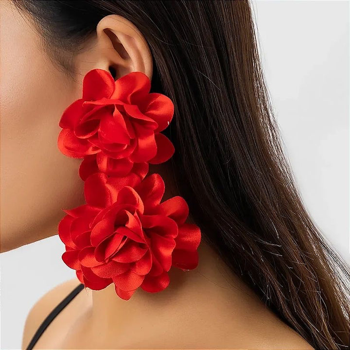 Floral statement earrings