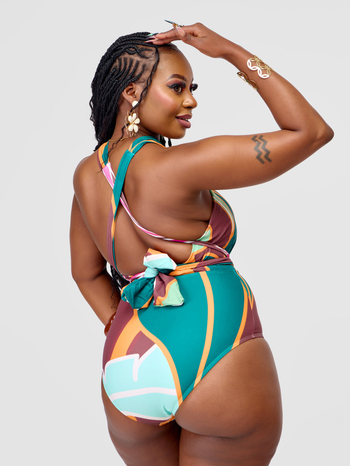 Illusion One-Piece Swimsuit with Cover Up
