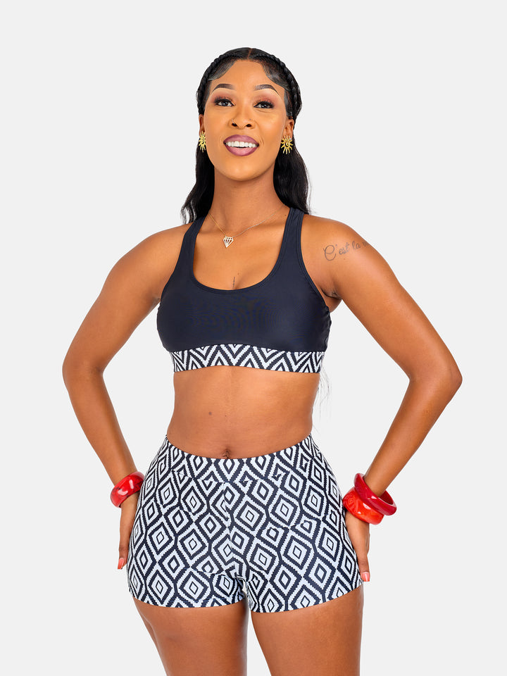 High waisted bikini shorts