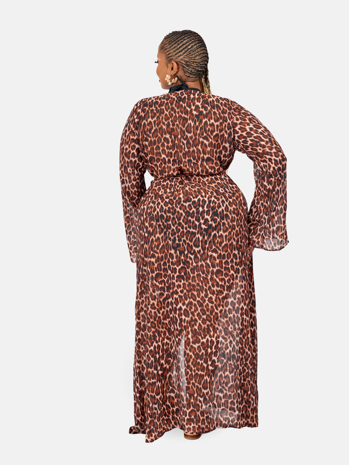 Animal print kimono