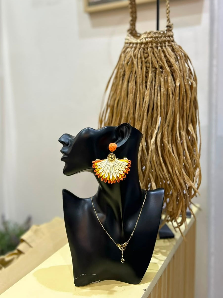 Summer rattan earrings