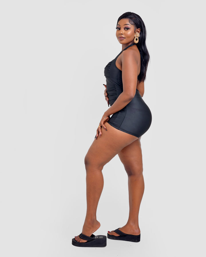 Black halter 1pc short