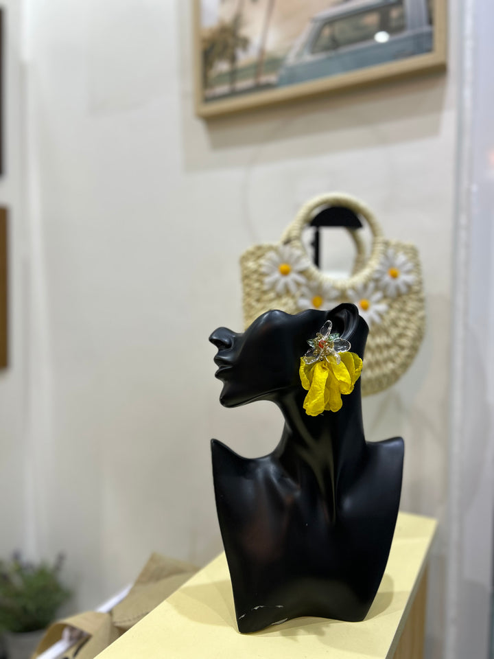 Yellow summer earrings