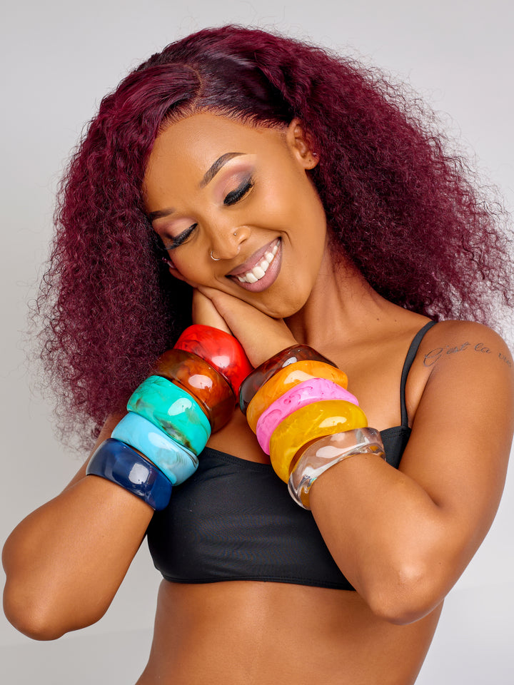 Stackable acrylic bangles
