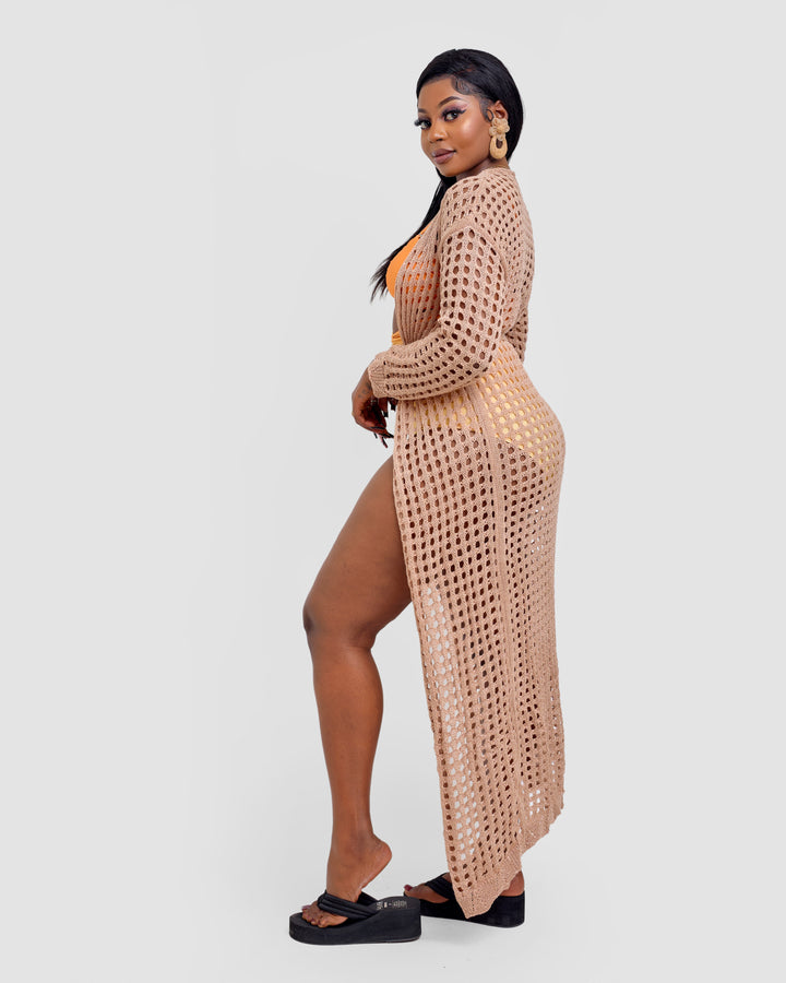 Crotchet kimono khaki