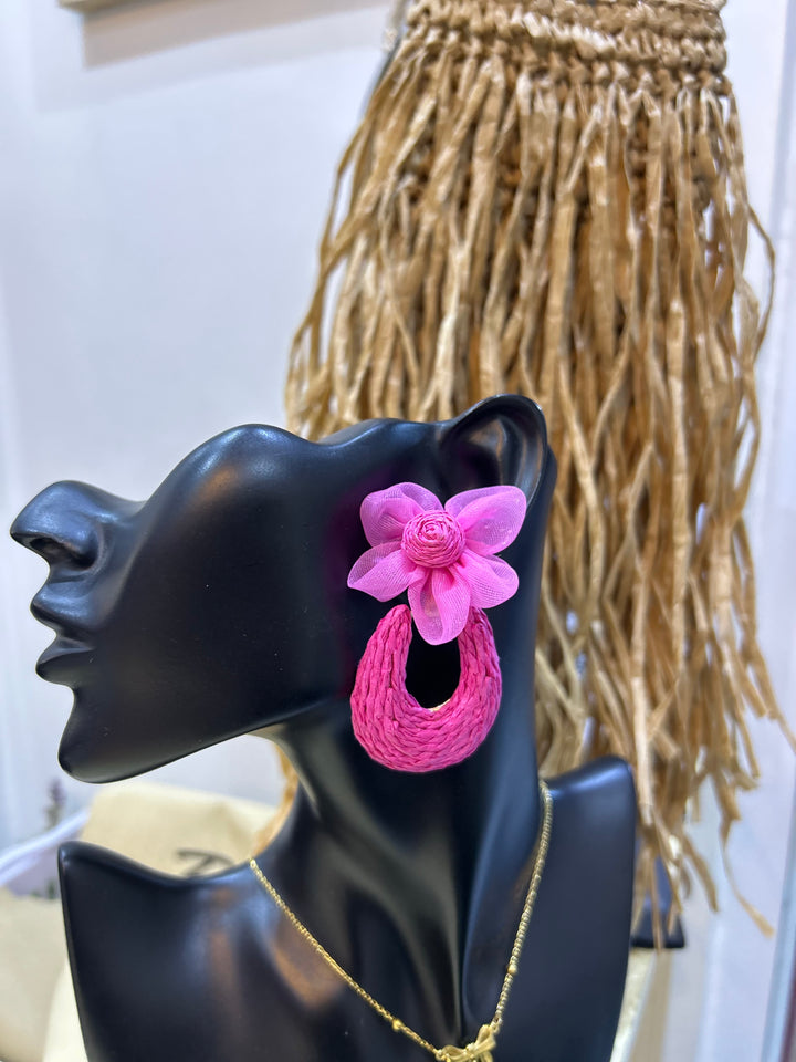Rattan summer earrings
