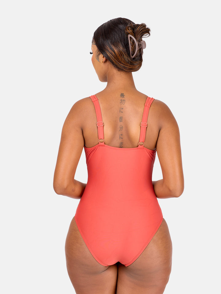 Ruched sculpting one piece