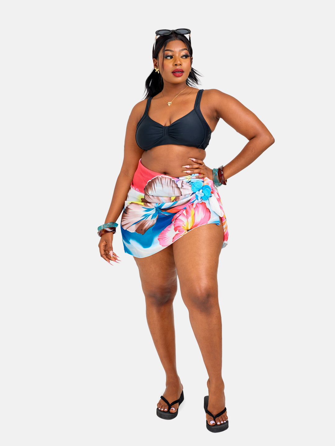 High waisted  printed bikini