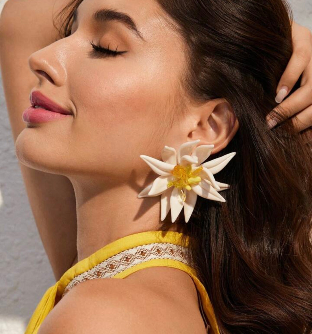 Statement floral earrings