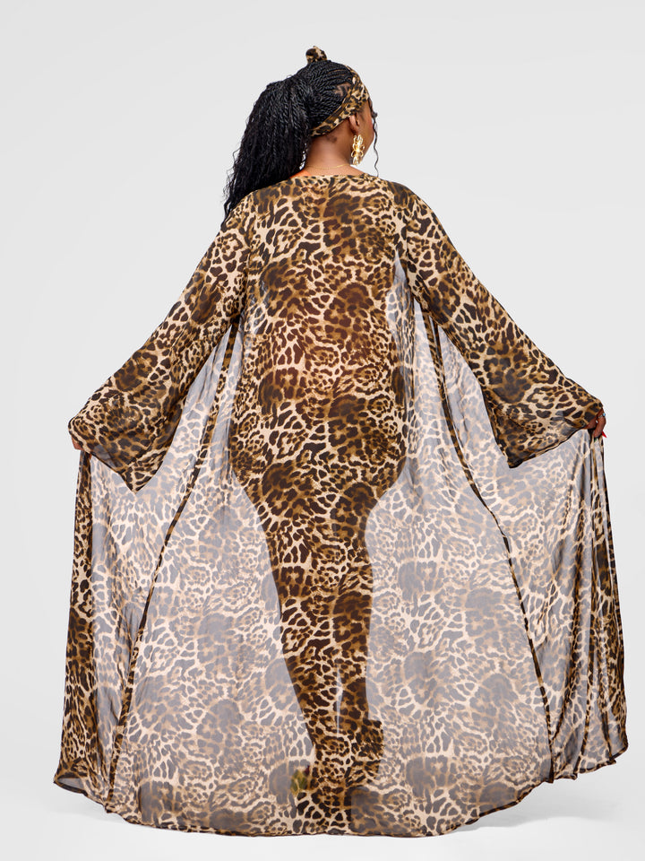 Animal print kimono
