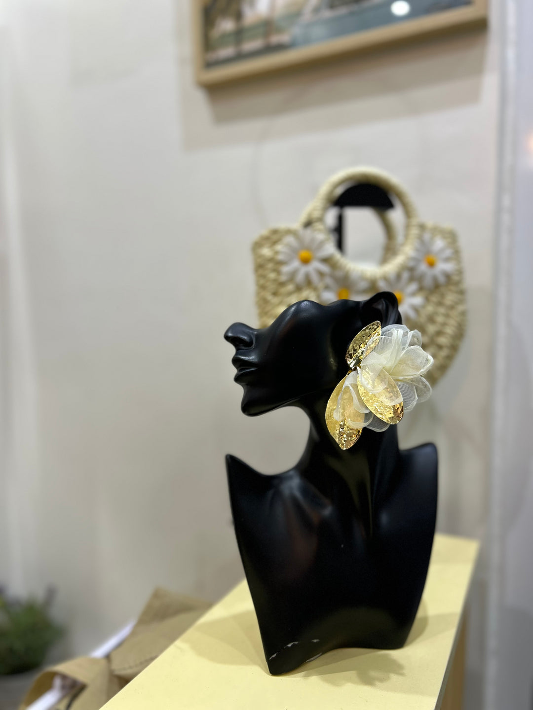 Floral embellished earrings