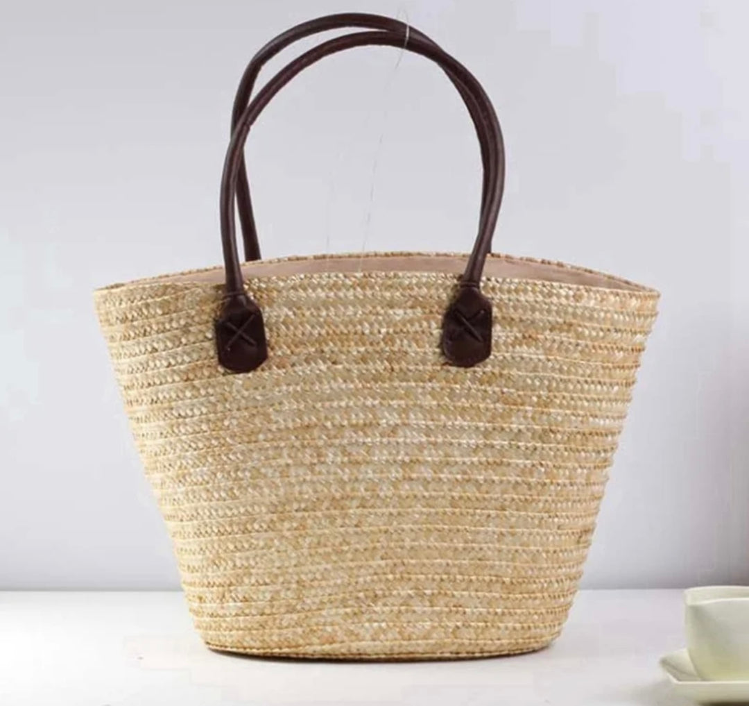 Woven zipped tote bag
