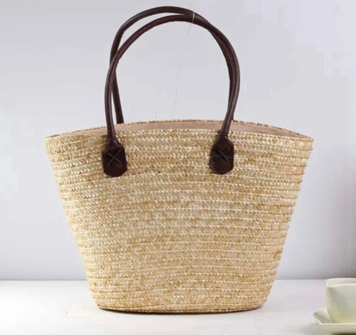 Woven zipped tote bag