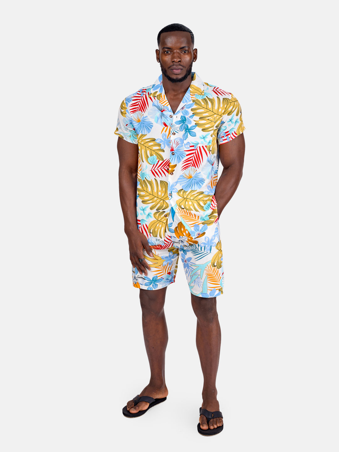 Men’s palm print beach set