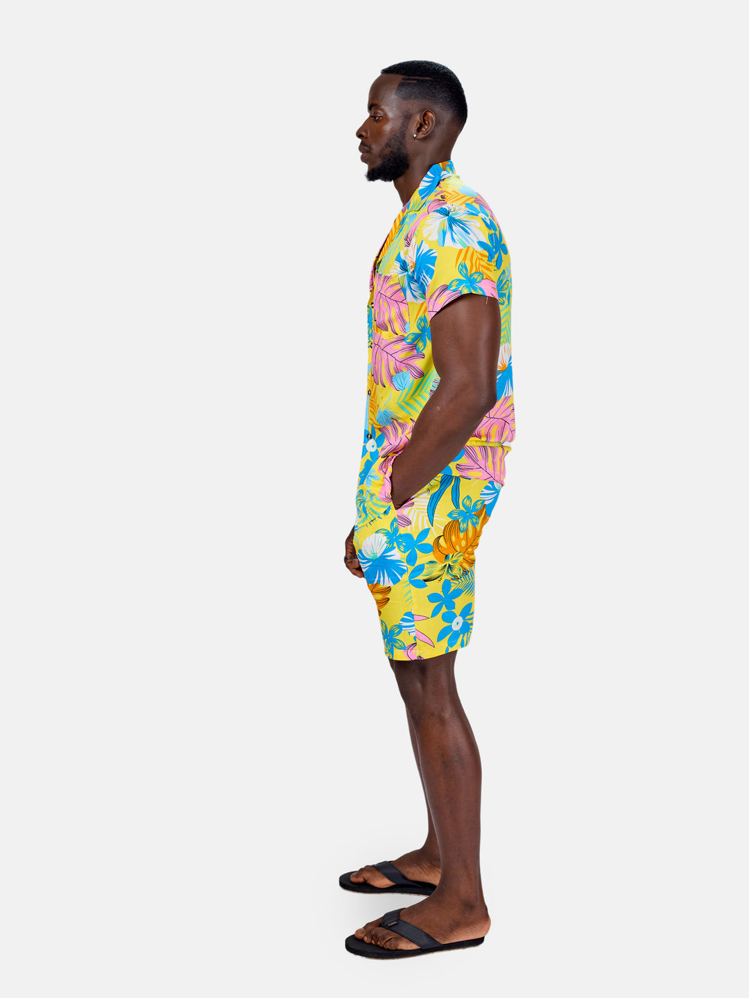 Palm print men’s beach set