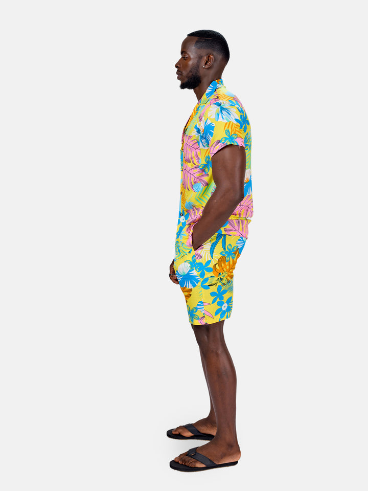 Palm print men’s beach set