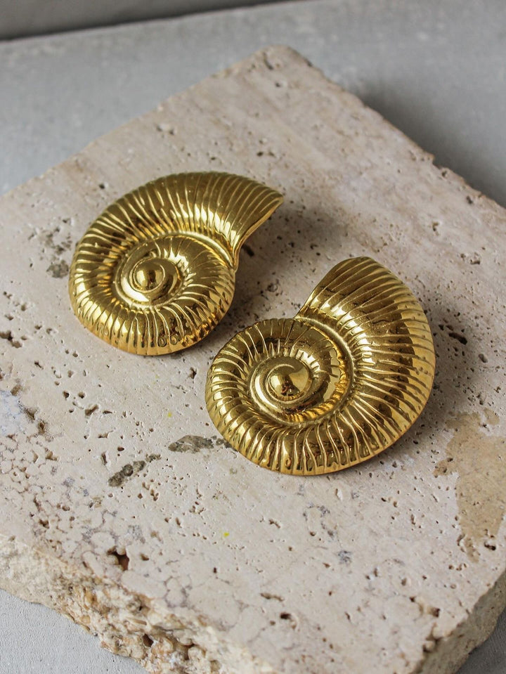 Gold snail earrings