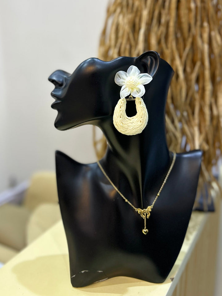 Rattan summer earrings