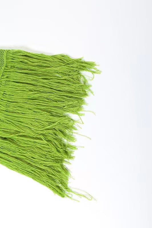 Crotchet beach dress with tassels