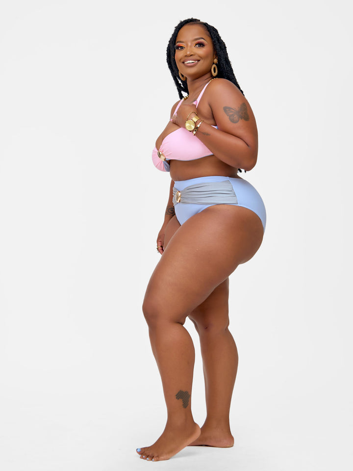 High waist bikini with gold embellishment