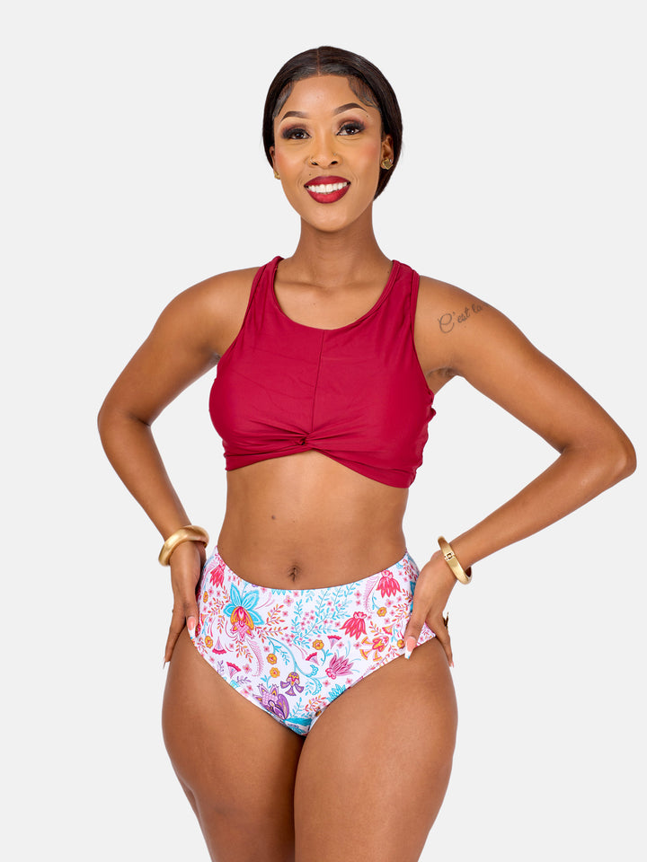 Twisted halter top bikini