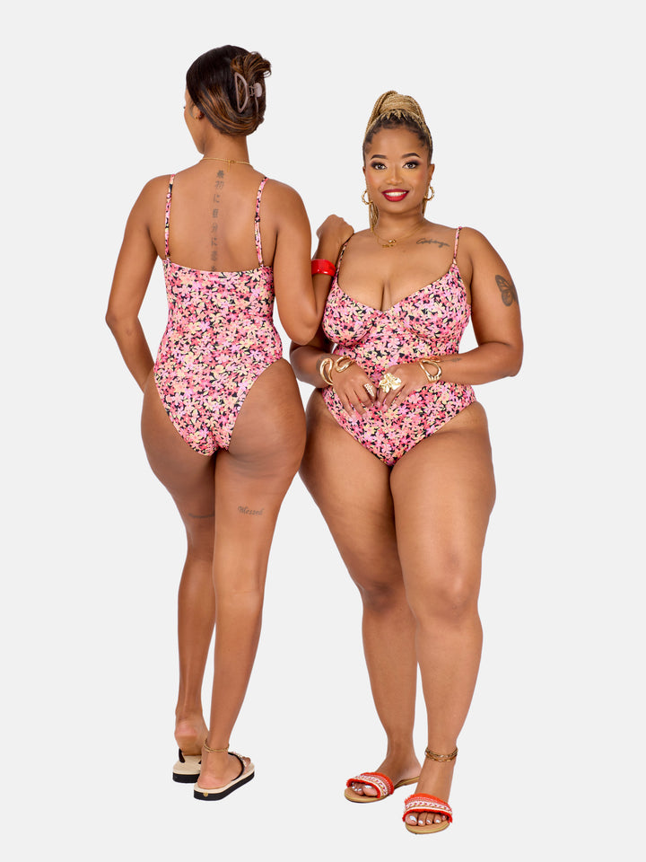 Floral underwire one piece