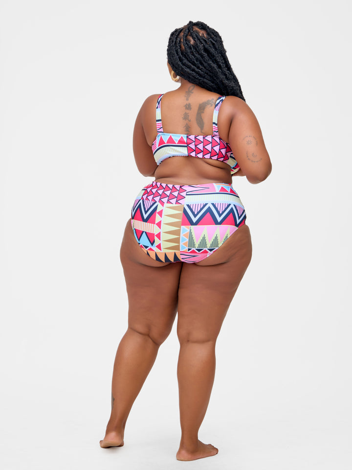 Multi colored geo one piece plus