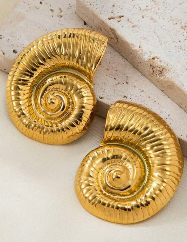 Gold snail earrings