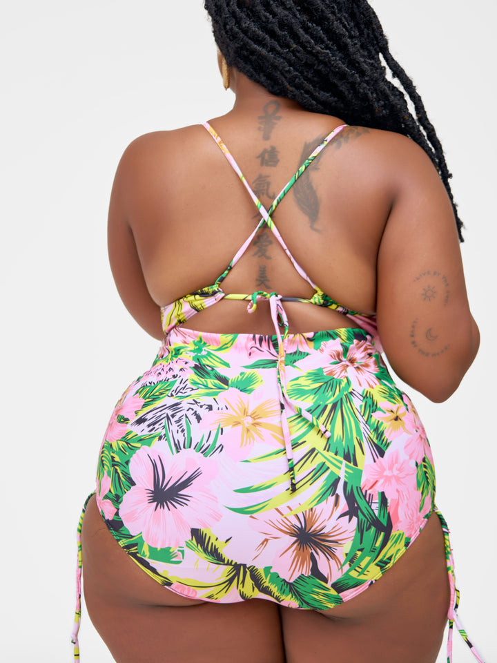 Multi floral one piece plus