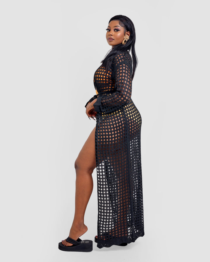 Crotchet kimono black