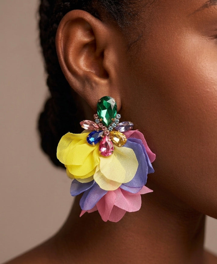 Floral multicolored earrings