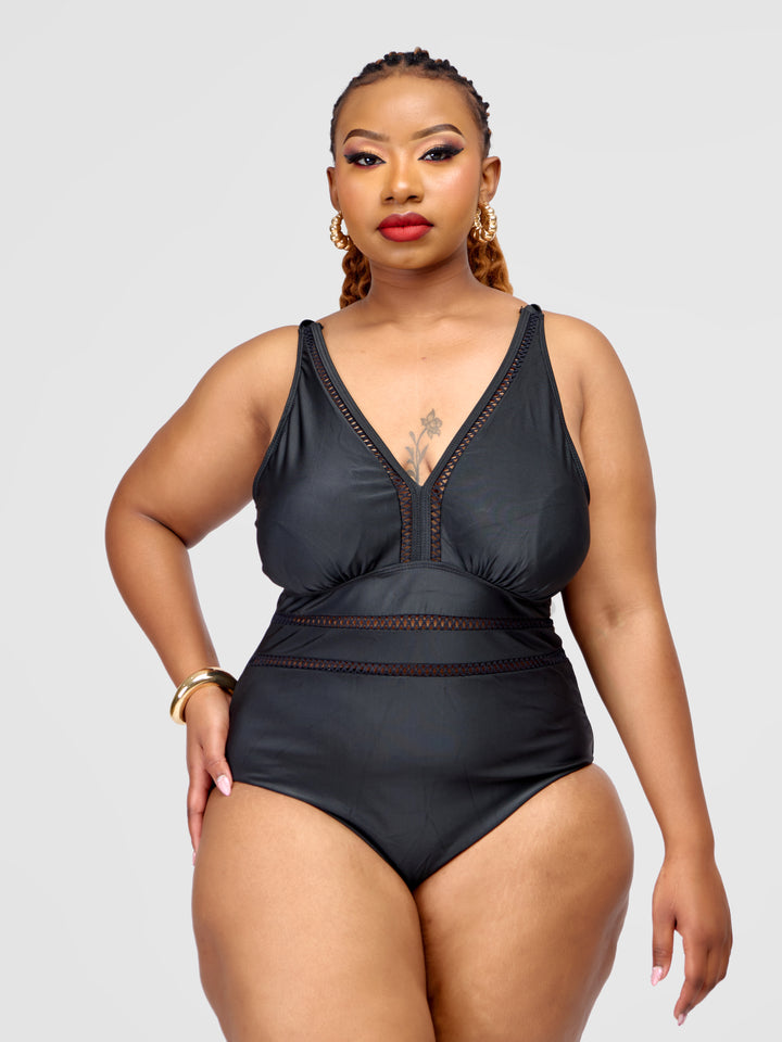 One piece with mesh details
