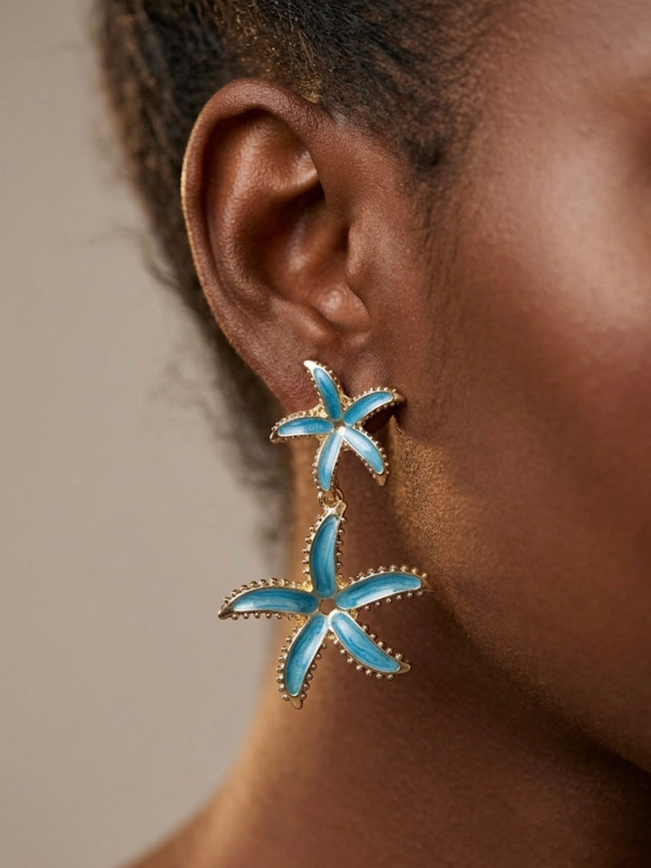 Turquoise starfish earrings