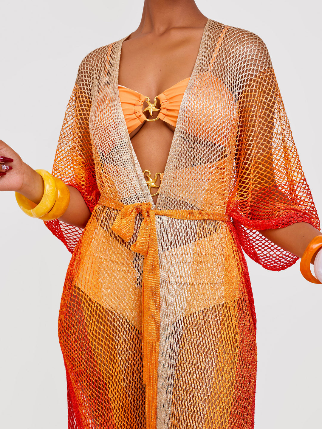 Mesh ombre kimono