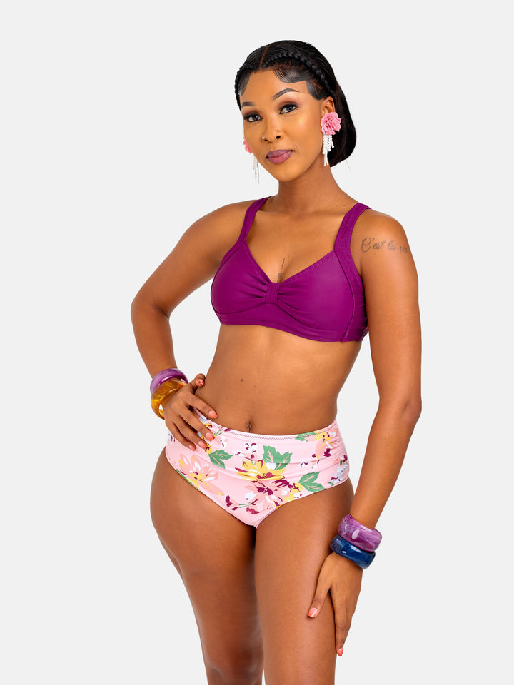 High waisted printed bikini