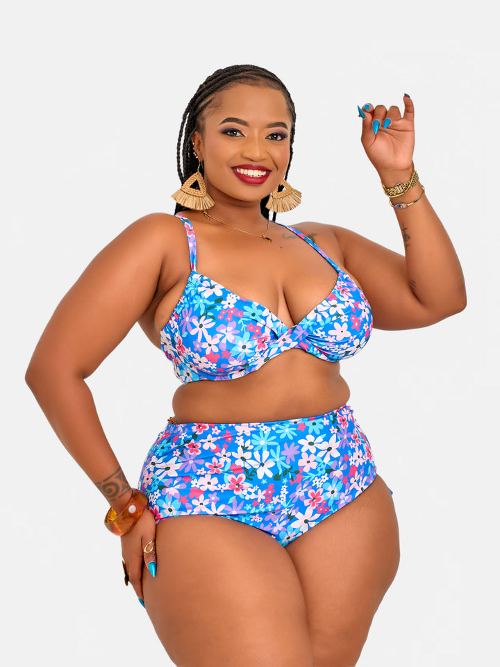 Floral plus size supportive bikini