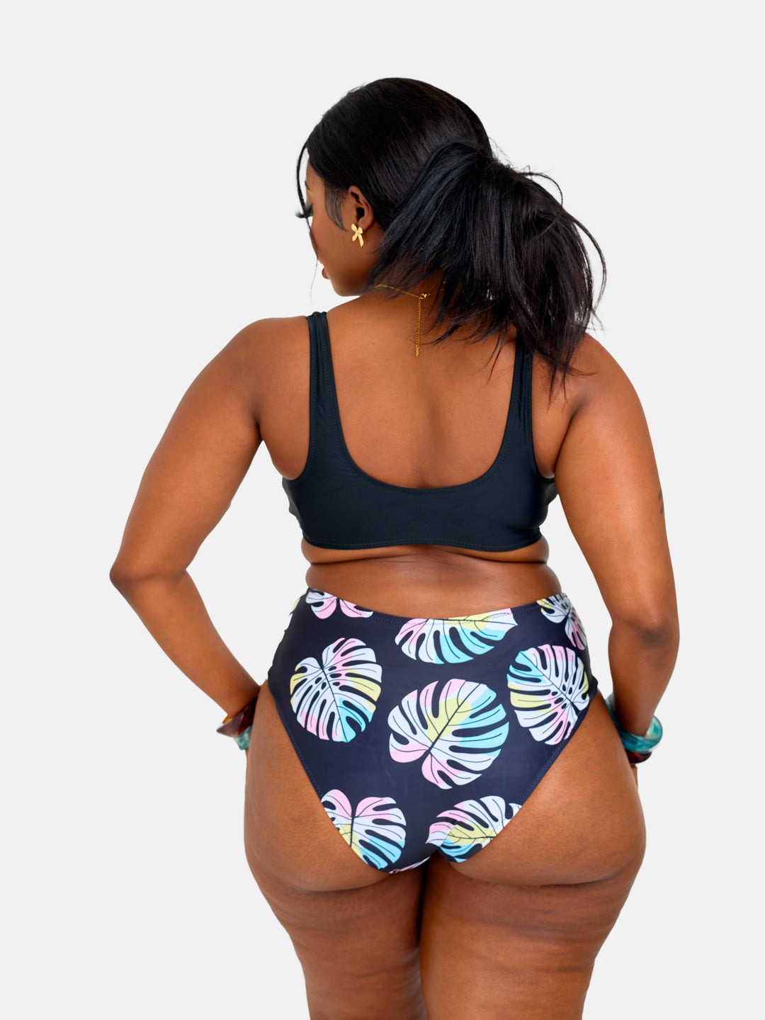 High waisted  printed bikini