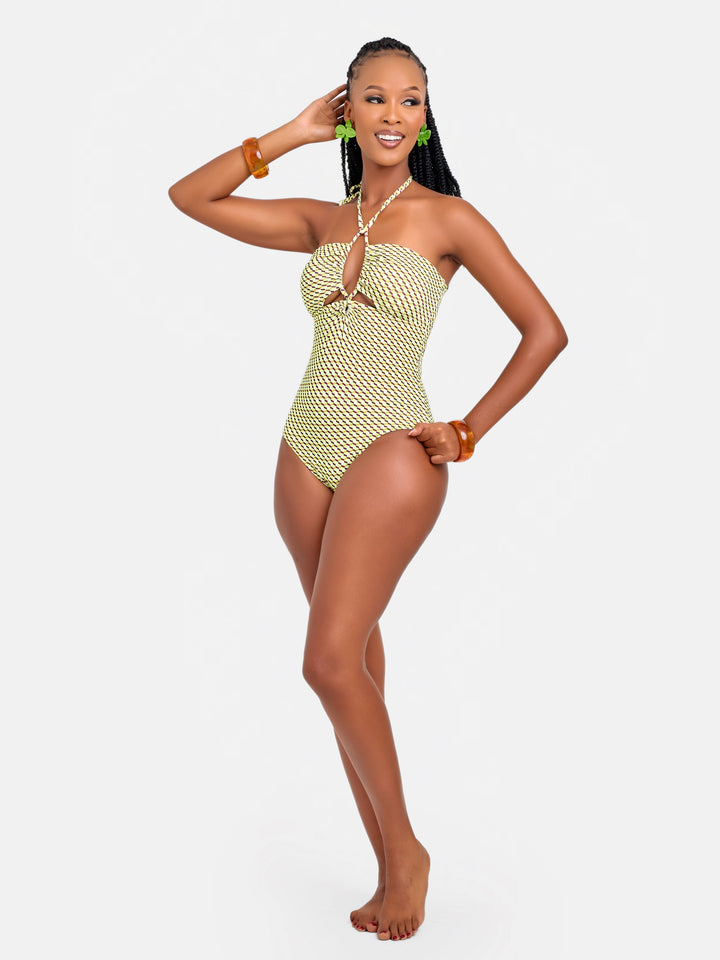 Halter Neck One Piece Swimsuit – Supportive, Waist-Defining Sculpt Swimwear