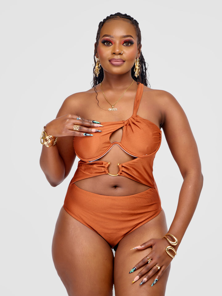 Cut-Out One-Piece Swimsuit with Underwire