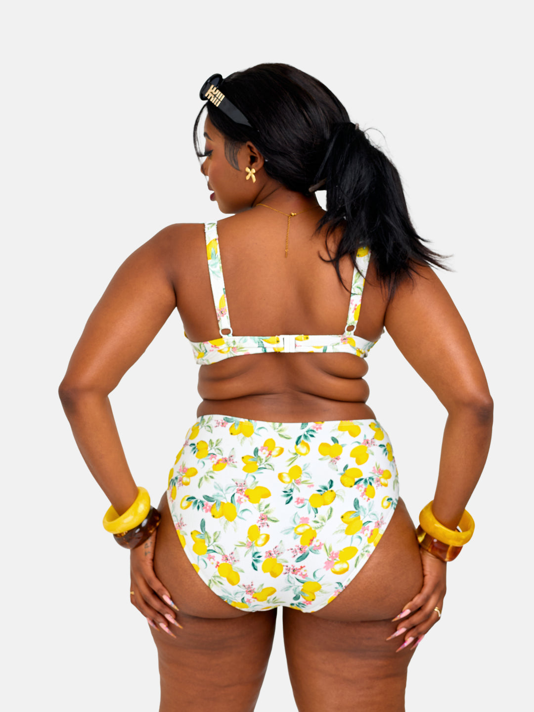 Lemon printed sculpting bikini