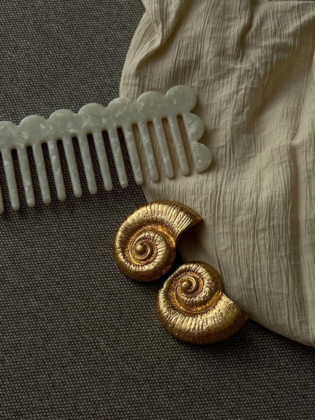 Gold snail earrings