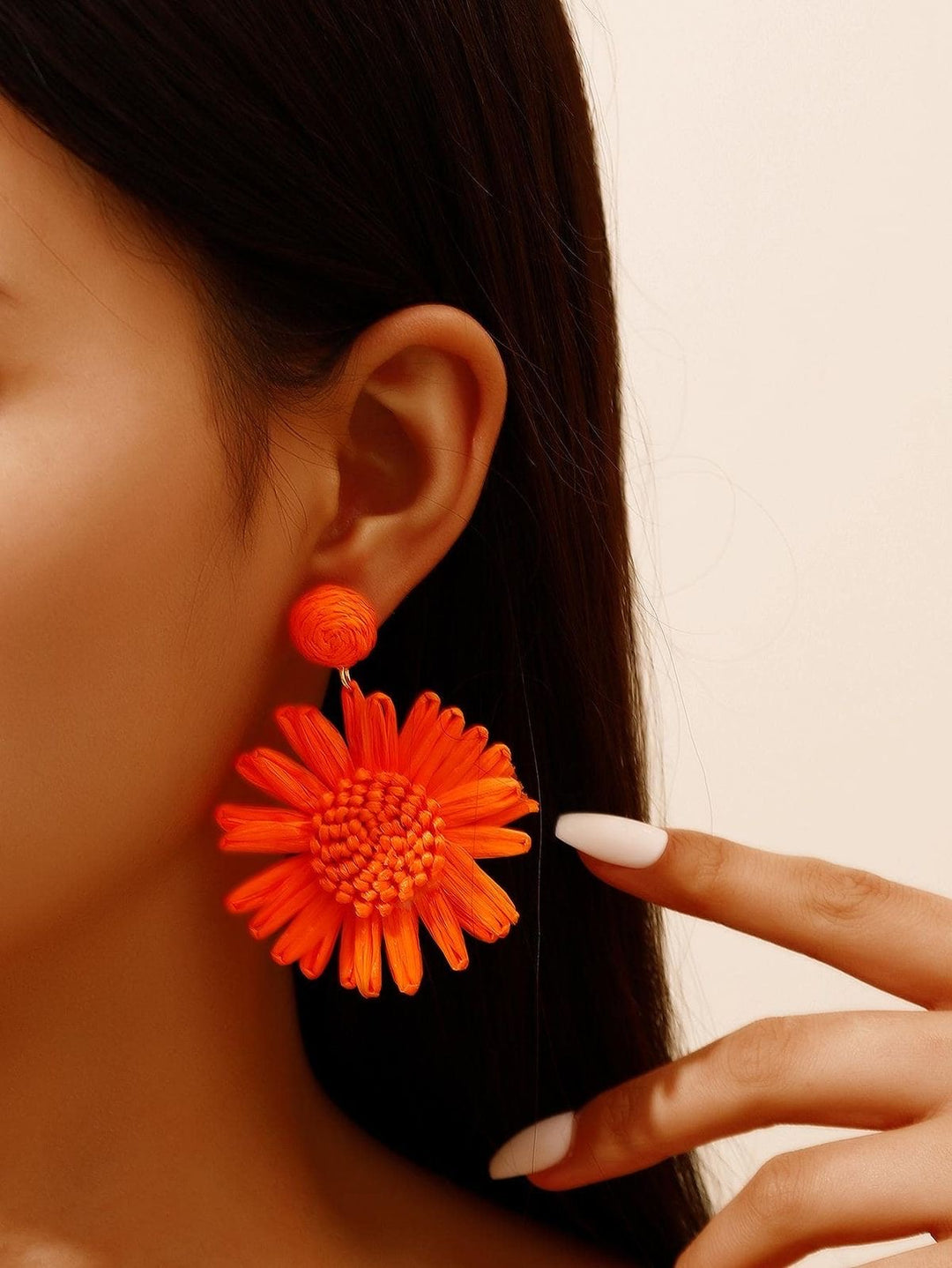 Sunflower earrings orange