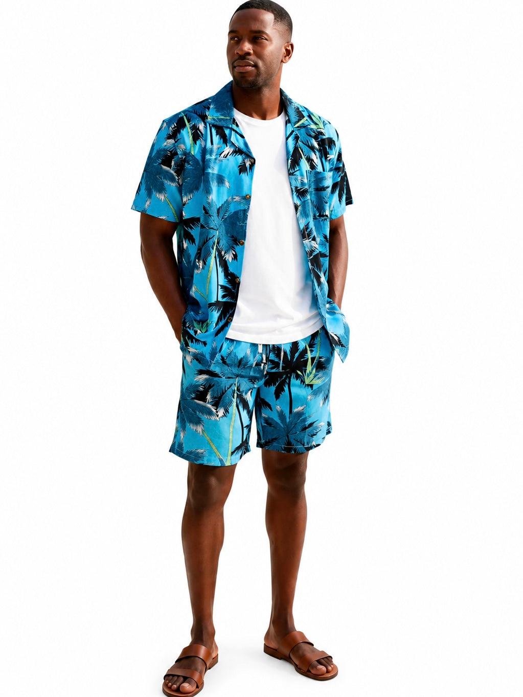 Men’s palm print beach set