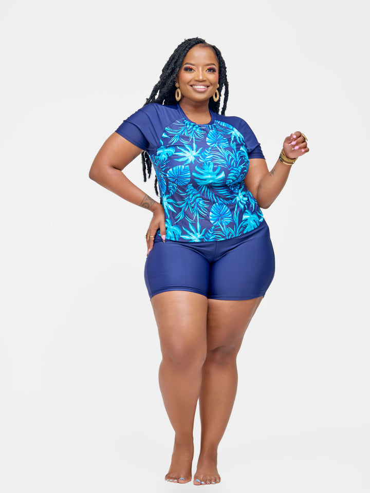 Monstera top with shorts plus