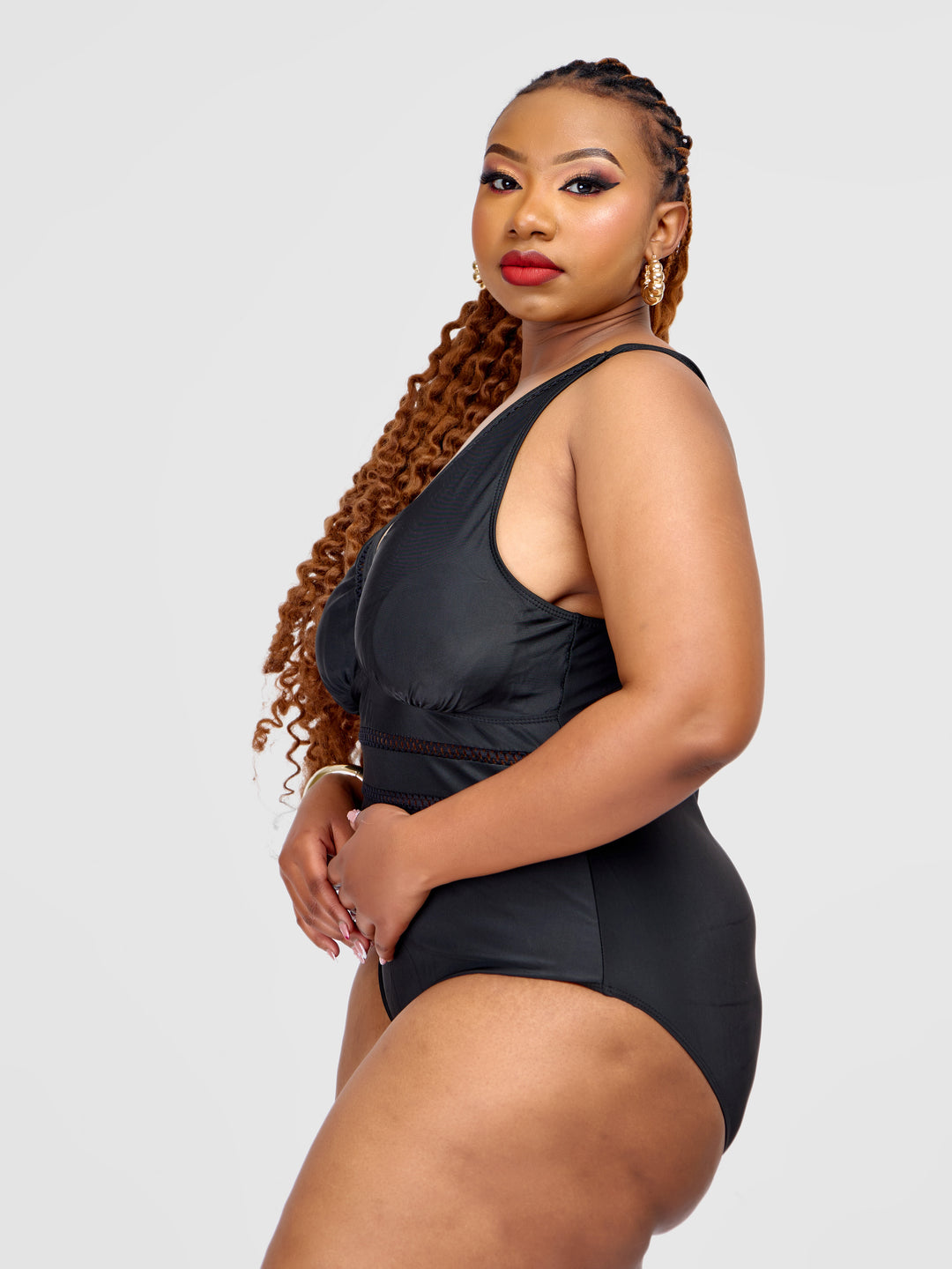 One piece with mesh details