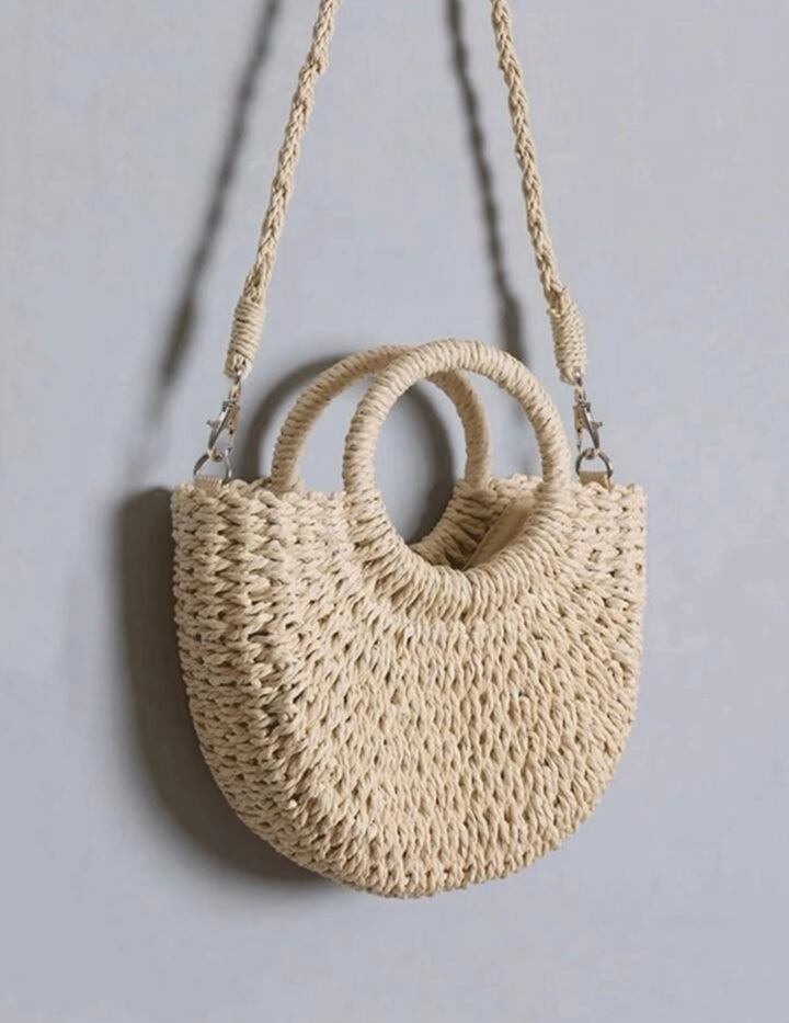 Top handle sling bag beige