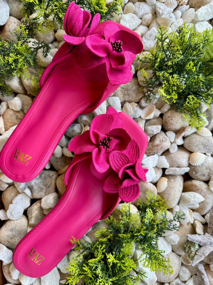 Pink floral sandals