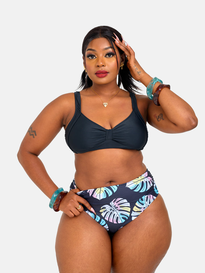 High waisted  printed bikini